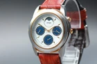 Vintage [Near MINT] SEIKO AVENUE 7F39-6060 Moon Phase Black Mens Quartz watch