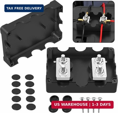 Joinfworld 400A Bus Bar 12V Power Distribution Block with 4 x 5/16''(M8) Stud Dua