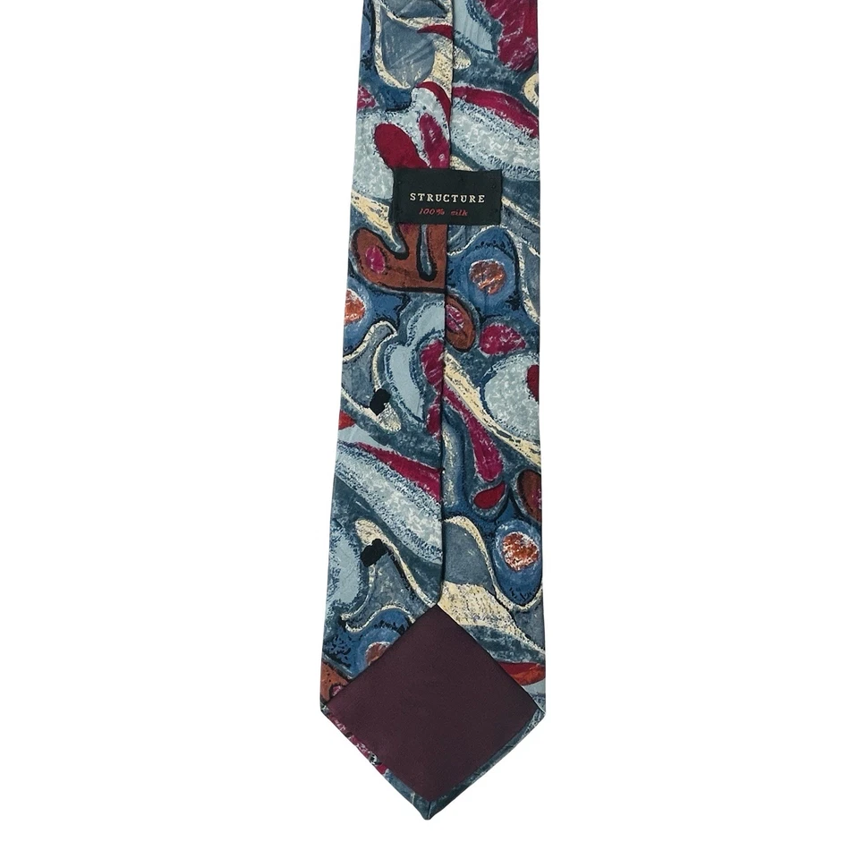 VTG Structure Men's Silk Necktie Abstract Multicolor Art Print Design 56” X 4 “ - Image 2 of 4