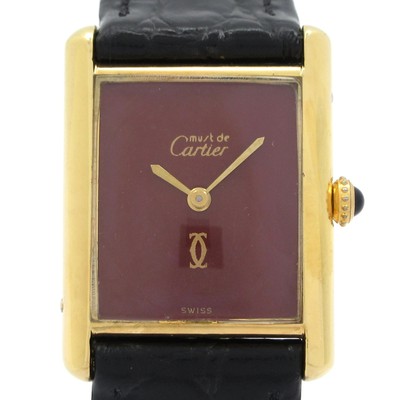 Cartier Must de Cartier Tank - 7 0***** Black Women\'s Wrist Watch cartier-tank-must-large-steel-  main image 4