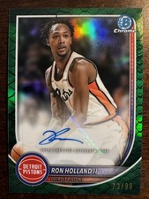 RON HOLLAND II 2025-26 Bowman Chrome GREEN REPTILIAN AUTO /99 Detroit Pistons