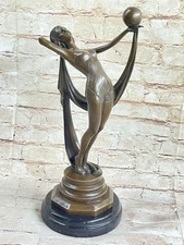 SIGNED Milo Original Real bronze statue art deco dancer bronze sculpture Statue