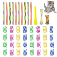 42Pcs Ressort Jouet Chat Jouets à Ressort Colorés pour Chat Spirale en Plasti...