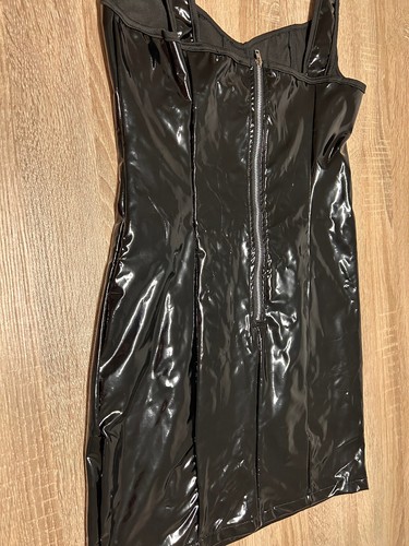 SheIn PVC Vinly Lack Midi-Kleid Gr. S Schwarz SUPER ZUSTAND! - Bild 5 von 10
