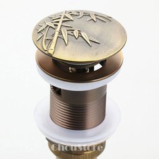 Antique Bronze Bamboo Vessel Sink Pop Up Drain Stopper Assembly Sink Waste Plug