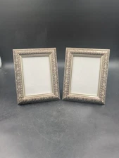 2 Vintage Style Ornate Silverd Art Deco Style Rectangular Frame 7in X 9in 