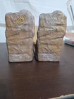 Armor Bronze Signed Salvatore Morani Bookends Scared Baby Boy Climbing Frog  — photo 6