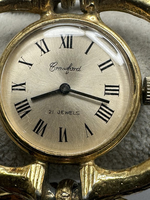 Vintage Crawford‎ 21 Jewels Ladies Watch Works 30MM 7.25\