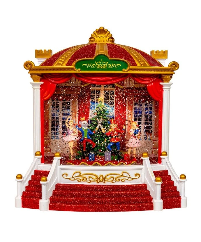 9.25" Battery Operated USB LED Lighted Ballet Theater Lantern with Spinning Glitter Water - Thumbnail 2