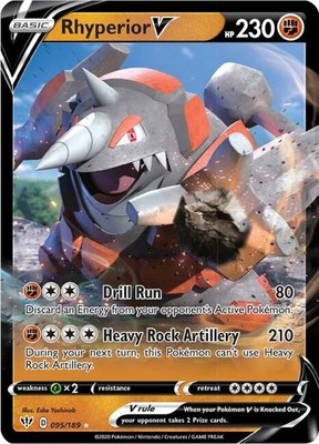 Pokemon Darkness Ablaze Ultra Rare Rhyperior V 095/189 - Near Mint (NM)