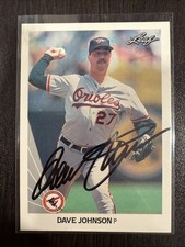 DAVE JOHNSON 1990 LEAF AUTOGRAPHED SIGNED AUTO BASEBALL CARD WU