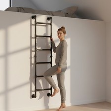 Wall-mounted Bunk Bed Ladder 6-Step Ladder High Loft Attic Step Ladders 150kg US