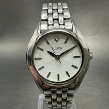 Bulova Watch Women 28mm Silver Dial Silver Tone Round 96L32 New Battery