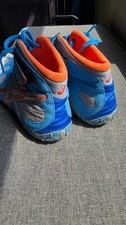 Asics Aggressor 2 Dusty Blue Silver Cherry Orange Rare Wrestling Shoes Size 9.5