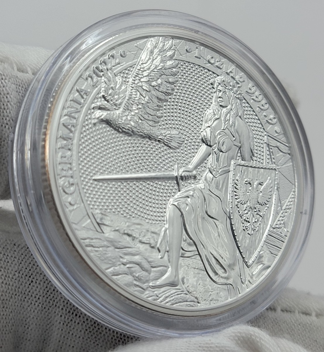2022 Germania 1 oz 999.9 Fine Silver Coin w/ COA Lady Germania | eBay