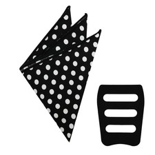 Men's Polka Dots Cotton Pocket Squares with Holder for Wedding Party Attire