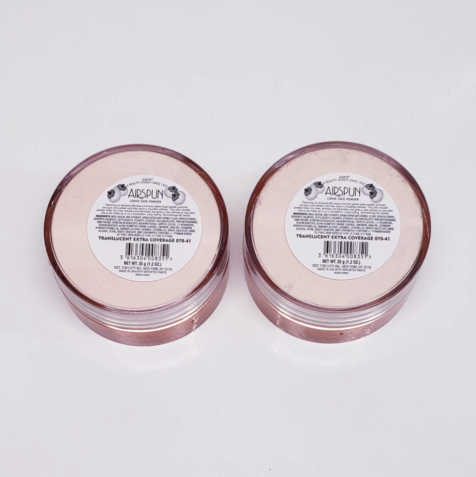2 Pack Coty Airspun Loose Face Powder, 1.2 oz Translucent Extra Coverage 070-41 - Image 2 of 4