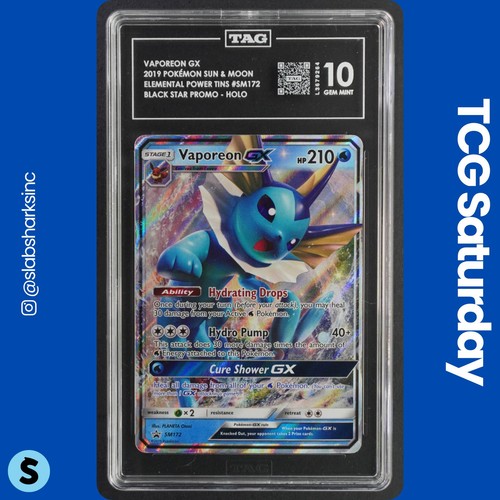 2019 POKEMON SM BLACK STAR PROMOS #SM172 VAPOREON GX TAG 10