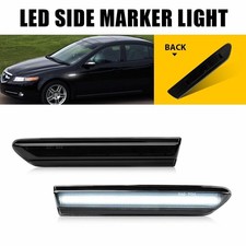 Fit 2004-08 Acura Tl Led Side White Marker Smoked Lights Lens Driver Passenger
