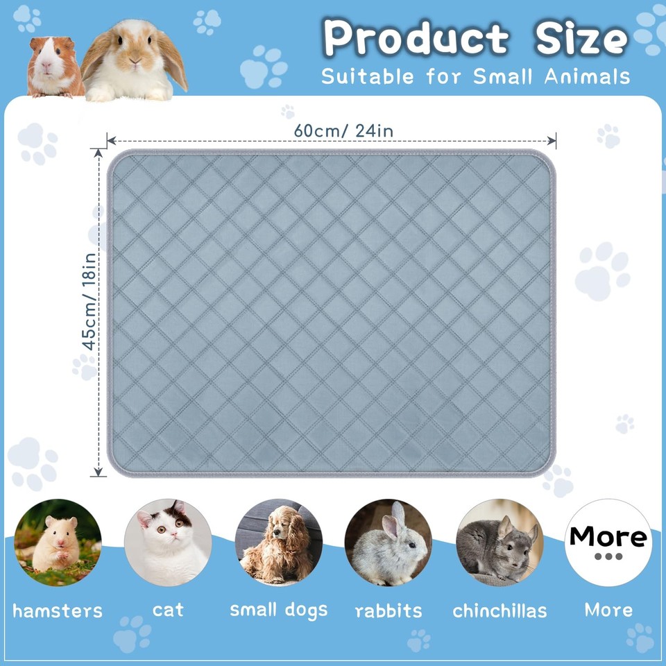 6 Packs Washable Guinea Pig Cage Liners, Waterproof Guinea Pig Pee Pads ...