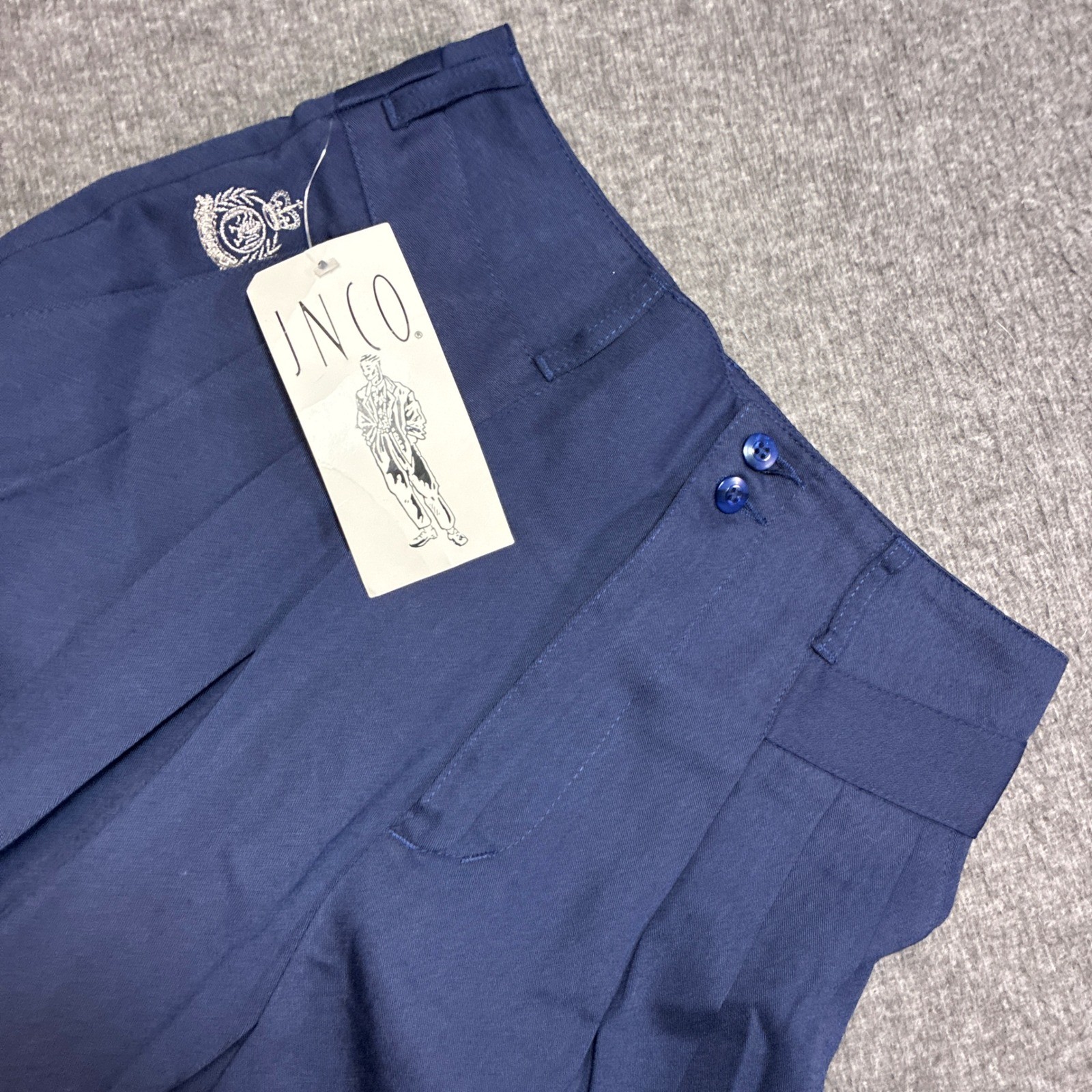 New JNCO Dress Pants Mens 29 Blue Pleated Vintage New With Tags Deadstock Rare image 2