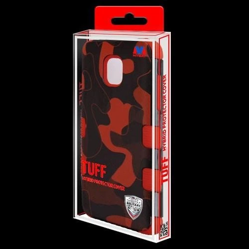 Funda Mybat Tuff híbrida camuflada para Samsung Galaxy J3 - roja/negra Foto 2 de 2