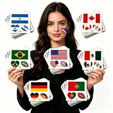 10 Sheets World Cup Soccer Football Country F...