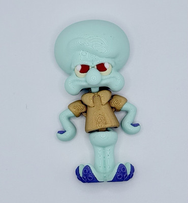 SpongeBob SquarePants Squidward 3D printed magnetic Green Brown Purple