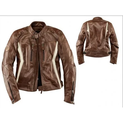 Herren Motorradjacke Leder Komfort Schutz Rennsport Biker Touren Verstärkt Neu - Bild 1 von 2
