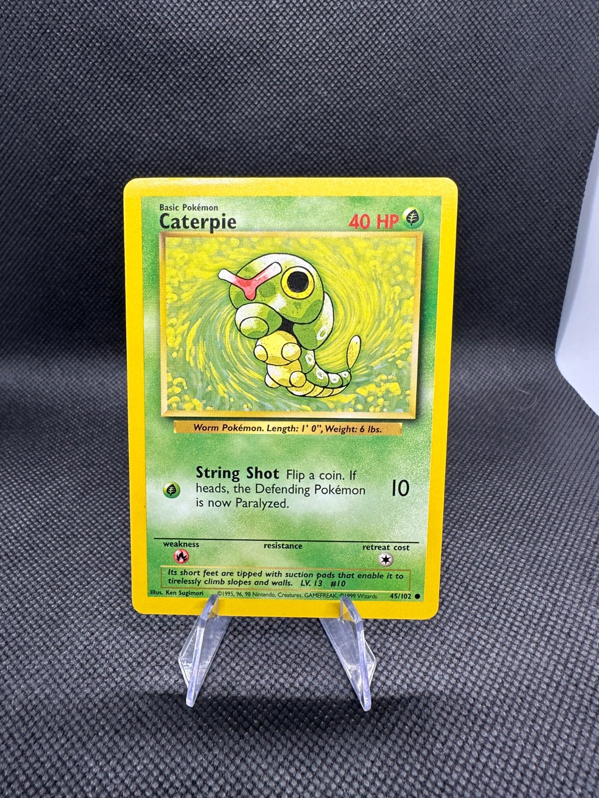 Caterpie 45/102 Base Set Unlimited Vintage Pokemon WoTC 1999 LP-NM