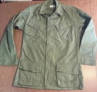 Vintage Military Shirt Small Long OG 107 Slant Pocket Jungle Poplin Vietnam NOS