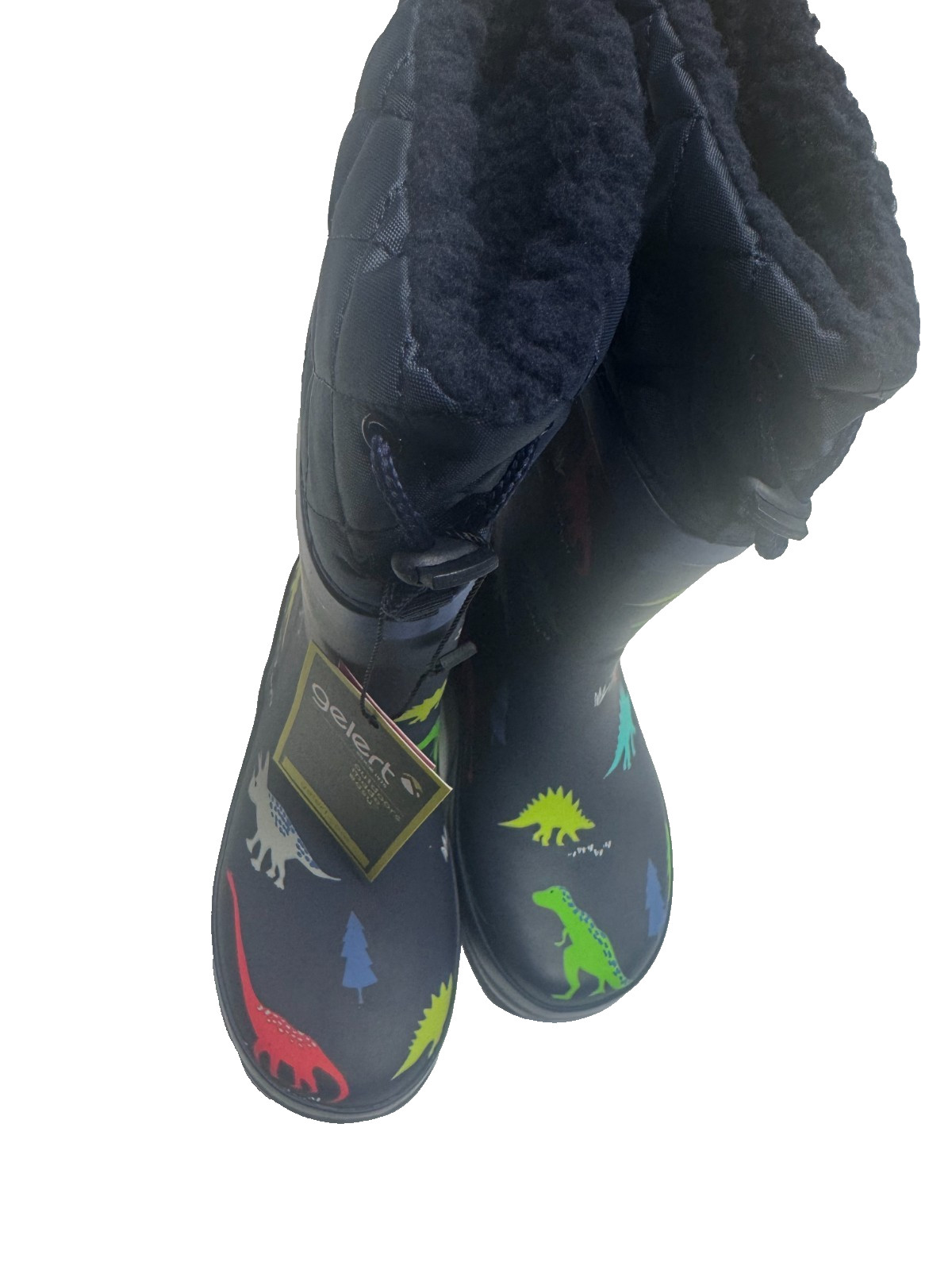 Gelert Kids Dinosaur Wellington Boots C13 EU 31.5 Navy Fleece Lined RRP £31.99 image 2