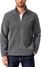 Men's Polar Fleece Jacket Lightweight Full Zip Warm Outdoor Hiking Casual Pocket