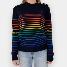 JW Anderson Navy Stripe Wool Jumper Small ~ AU8-10