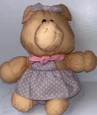 Vtg Mty International Plush Farmer Pig Couple Nylon Parachute Plush Taiwan