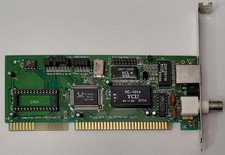 Scheda di rete Edimax EN-2000PXA ISA (Realtek RTL8019AS, BNC, RJ45, retrò, 1997)