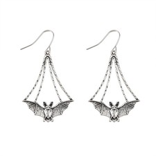 Halloween Antique Bat Vampire Dangle Drop Earrings for Women Gothic Punk Flying