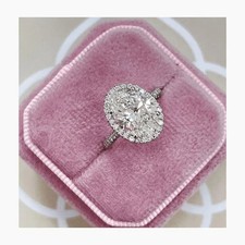 4.40Ct Oval-Cut VS1 Lab Grown Diamond Solitaire Engagement Ring 14k White Gold