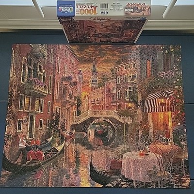 Venice Puzzle White Mountain 1000 Pc Gondola Italy Complete 1248 Dominic Davison