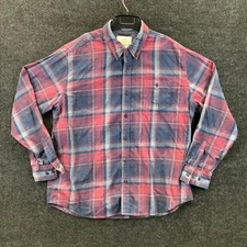 Weatherproof Vintage Shirt Mens 2XL Red Blue Plaid Long Sleeve Button Down Soft