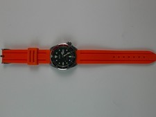 Seiko Scuba Divers Mens Watch Red / Blue / Silver Dial r & Orange wrist strap