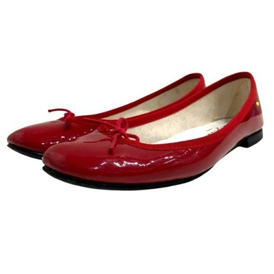 Repetto Ballet Shoes Flat Pumps Ribbon Motif Enamel Red 36 Approx 