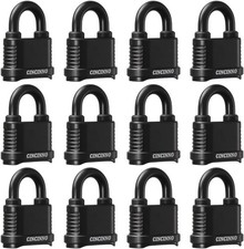 Cinccino Weatherproof Padlocks 12 pack 4 Digit Combination Lock Heavy Duty