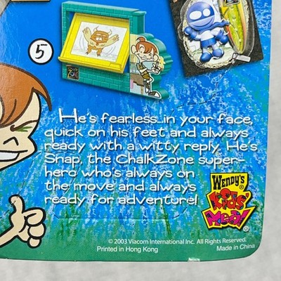 Vintage Chalk Zone Snap Action Figure & Surfboard Wendy's Kid's