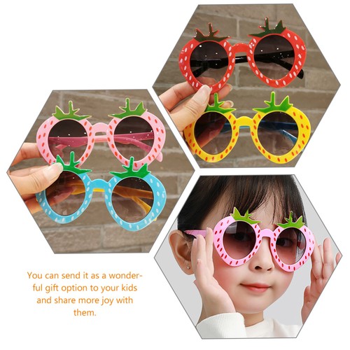4 Pcs Verres À La Fraise Enfant Tout-petit Lunettes De Soleil Enfants Filles - Imagen 4 de 10
