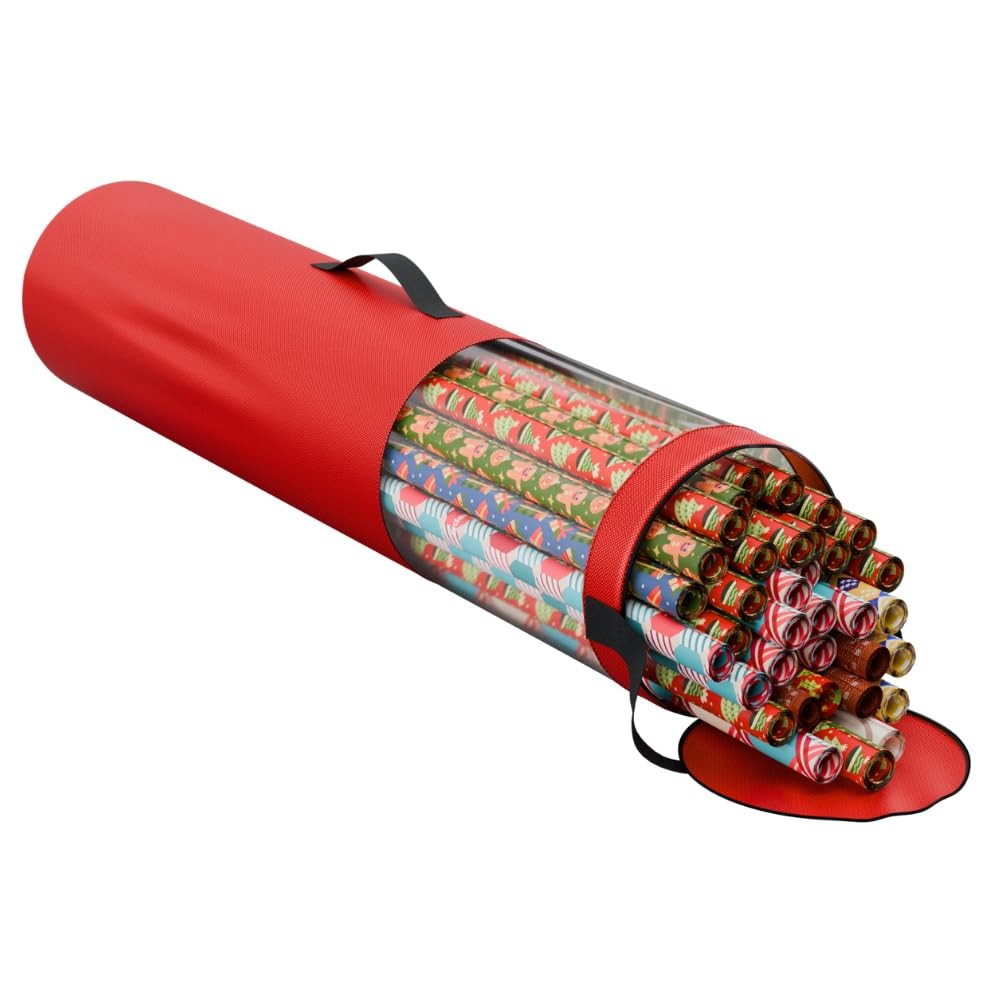 Storage Bag Christmas Gift Wrap Organizer Stores Up To 24 Ro