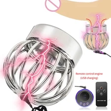 Electric Scrotum Pendant Ball Stretcher Testis Weight Ring Restraint Stainless