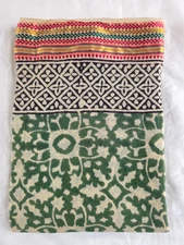 Floral Green Cotton Scarves Indian Hand Block Print Women Neck Wrap Stole