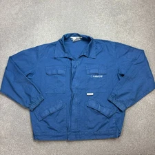 French Jacket Adult Large Blue Work Wear Canvas Chore Utility Military Men