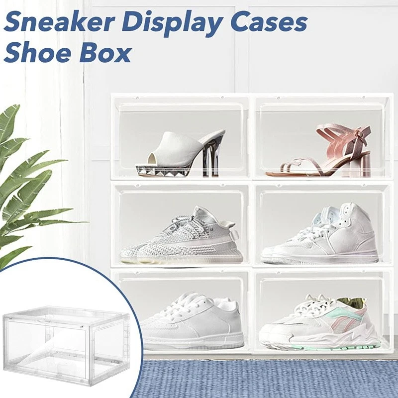 -20x Premium Shoe Box Sneaker Display Storage Case Clear Plastic Boxes Stackable - image 3 of 4